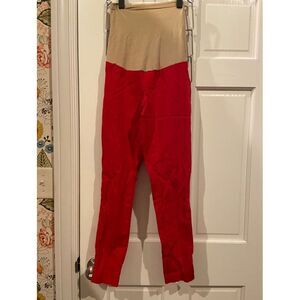 Motherhood maternity red dressy straight leg pants valentines day‎ xs